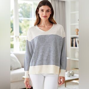 Banana Republic Nautical Stripe Cozy Knit Sweater Petite S